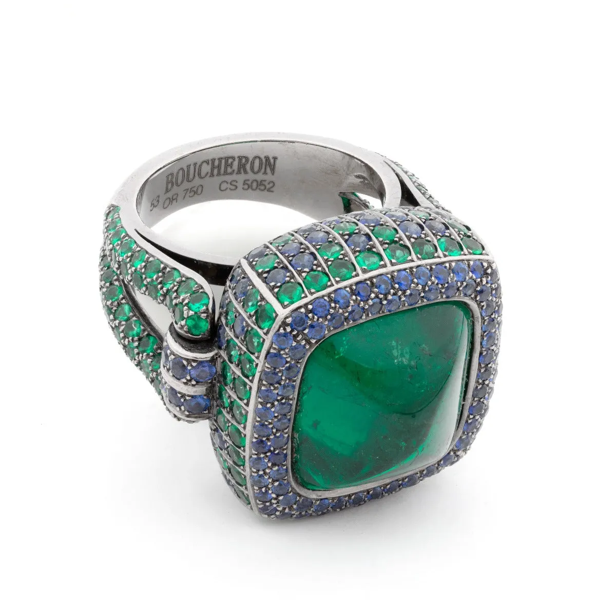 15kt Emerald & Sapphire Ring