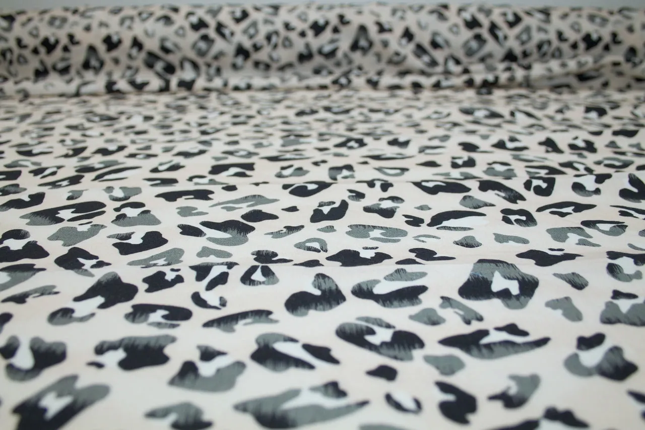 2 1/2 yards of Grrr, Baby! Linen Blend - Black/White on Peach mist