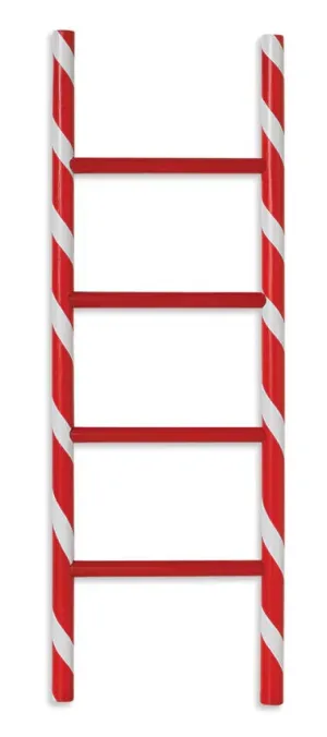 2' Wooden Holiday Candy Cane Stripe Ladder Decoration