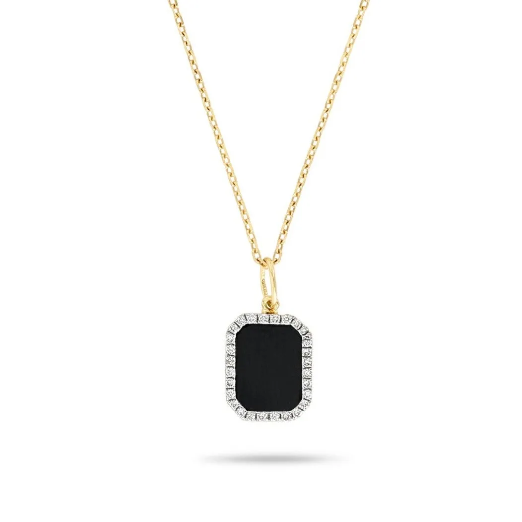 Black Onyx with Diamonds Necklace