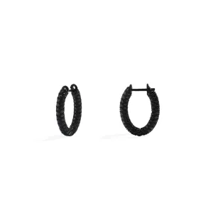 Black Pavé Hoop Earrings