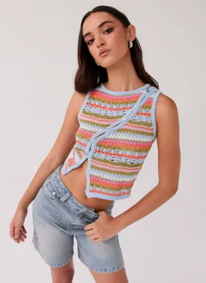 Chromatic Charm Knit Top - Citrus Oasis