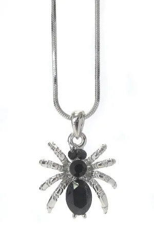 Crystal Spider Pendant Necklace