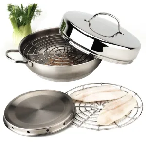 Demeyere Resto 4-pc Stainless Steel Stovetop Smoker Set