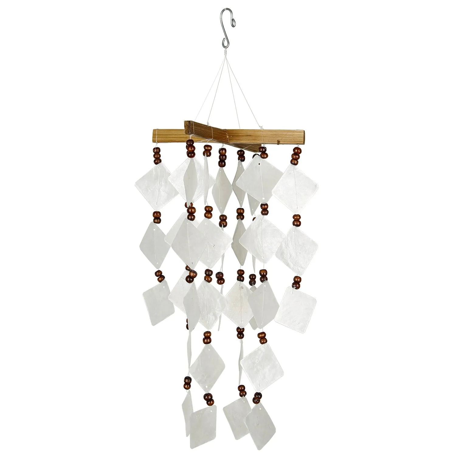 Diamond Capiz Chime - White