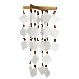 Diamond Capiz Chime - White