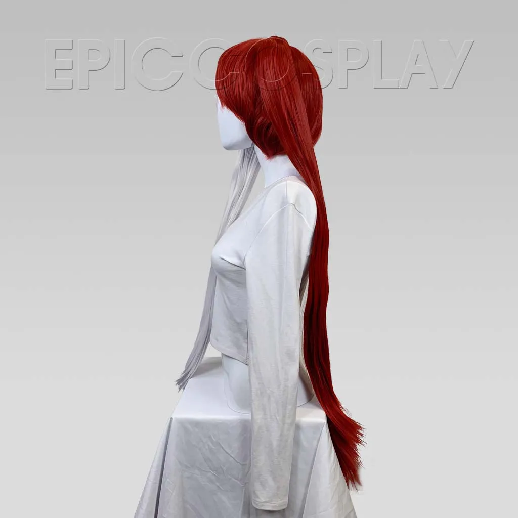 Eos - Silvery Grey and Dark Red Wig