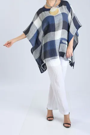 Plus Size Plaid Linen Top