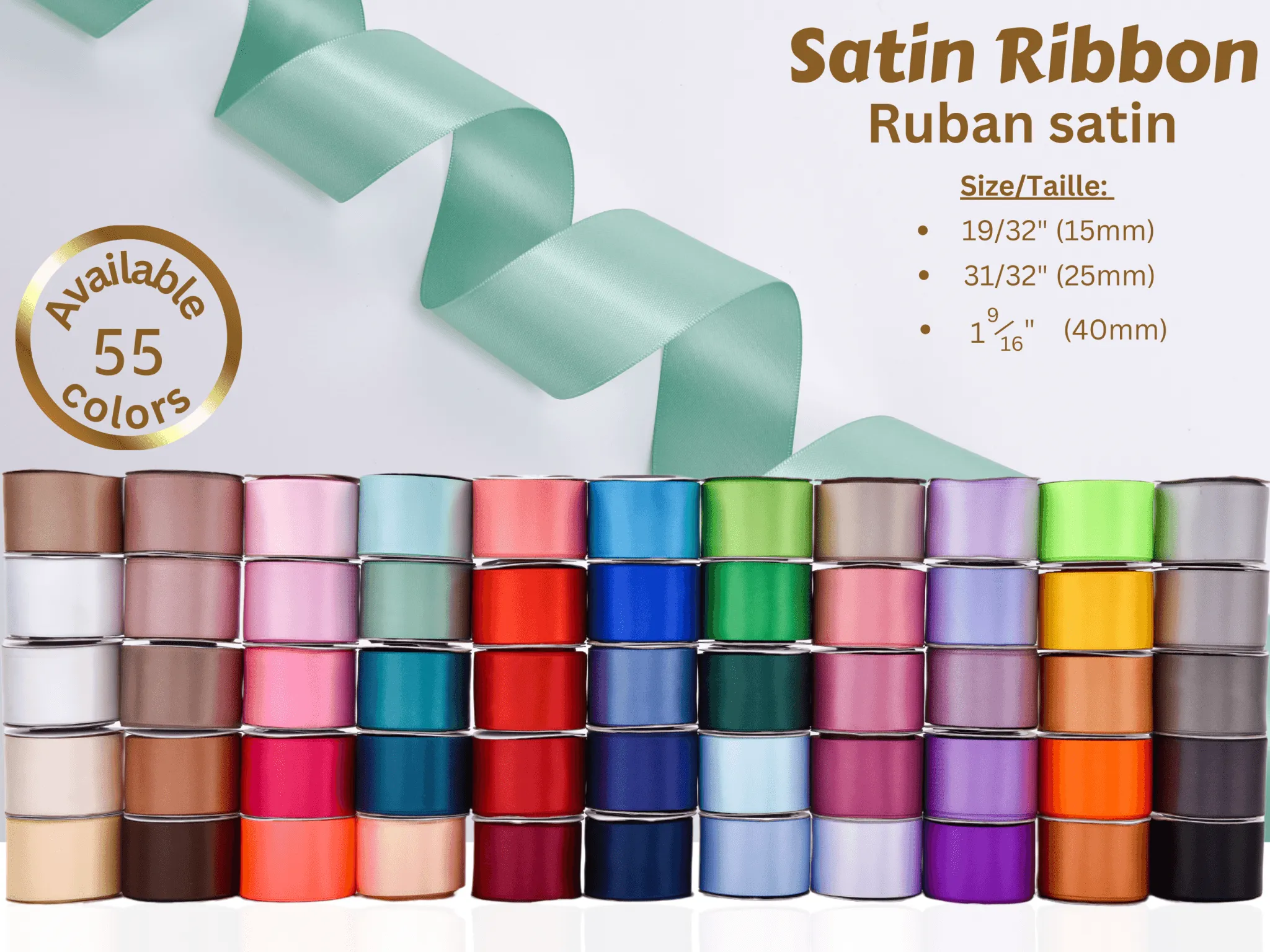 Satin ribbon  Collection  15 mm wide