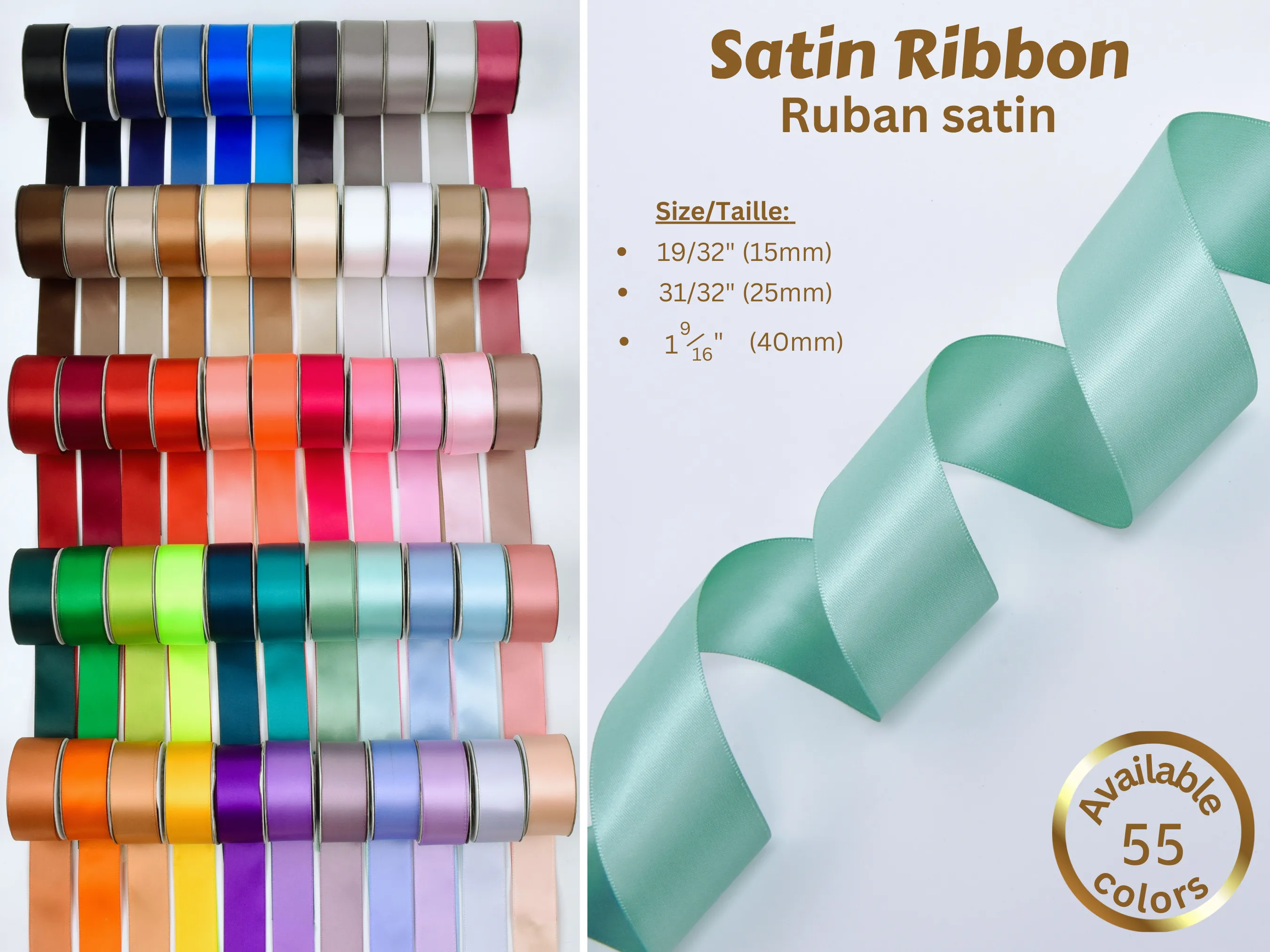 Satin ribbon  Collection  15 mm wide