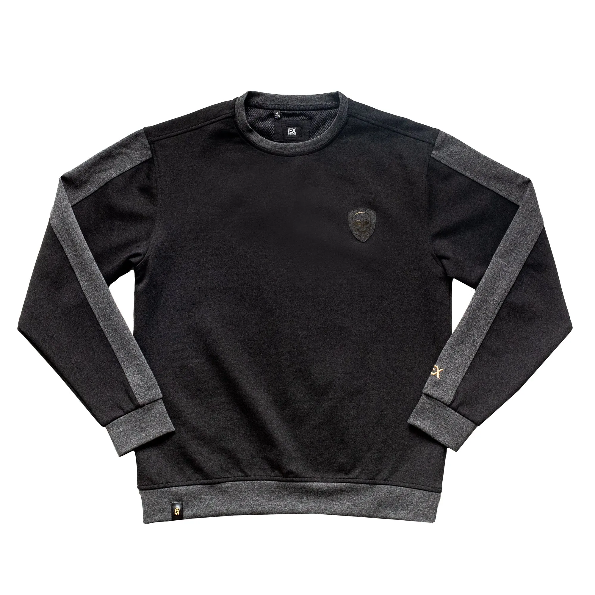 Skull Crewneck Pullover Sweatshirt - Black